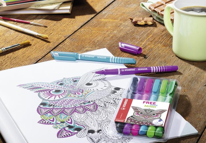 Actual product image STABILO SENSOR F Finliner with spring-loaded sharpener (Multicoloured, 6 x)