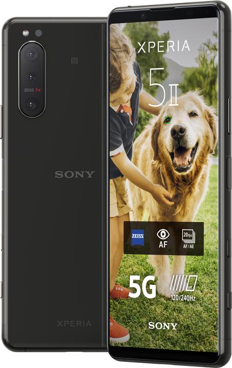 Sony Xperia 5 II (128 Go, Noir, 6.10", Double SIM hybride, 12 Mpx, 5G)