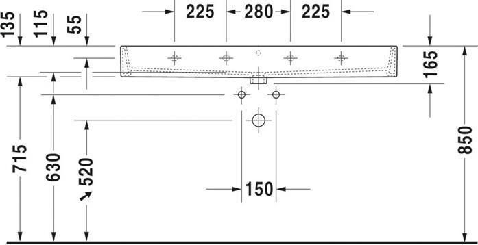 Produktbild Duravit Waschtisch VERO AIR m ÜL HLB 1200x470mm ohne Hahnloch weiss (470 mm, 1200 mm)