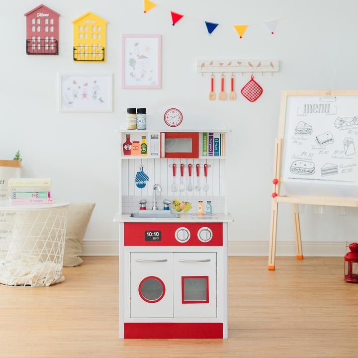 Produktbild Teamson Kids Weie Spielkche Madrid Interaktive Kinderkche aus Holz fr fantasievolles Spielen