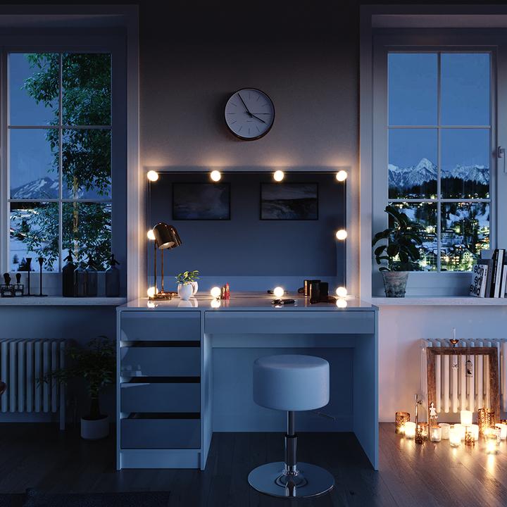Actual product image Vicco Sherry with stool and lighting (120 x 55 x 75 cm)