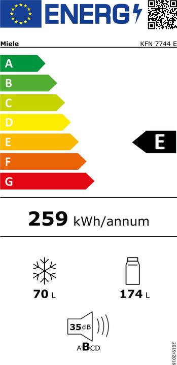 Energie-Label Miele KFN 7744 E (244 l)