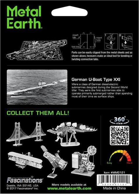 Image du produit Metal Earth constructie speelgoed sous-marin allemand type XXI