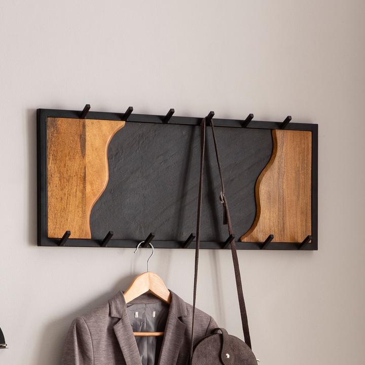 Produktbild FineBuy Wandgarderobe FB95866 Metall Schwarz