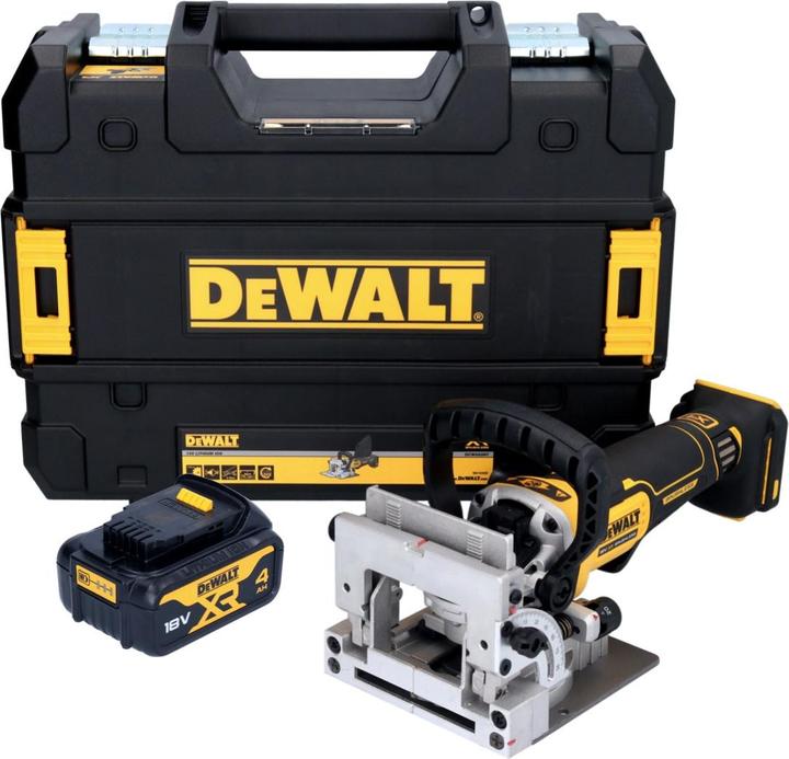 Produktbild DeWalt DCW 682 NT Akku Flachdübelfräse 18 V 102 x 20 mm Brushless + 1x Akku 4,0 Ah + TSTAK - ohne