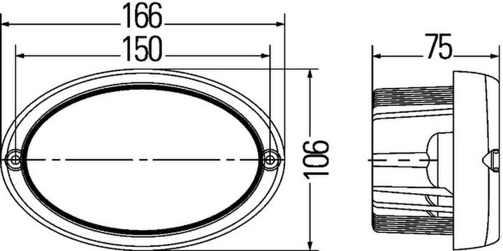 Produktbild Hella Arbeitsscheinwerfer LED Oval 100 1700lm Anbau weitreichende Ausleuchtung