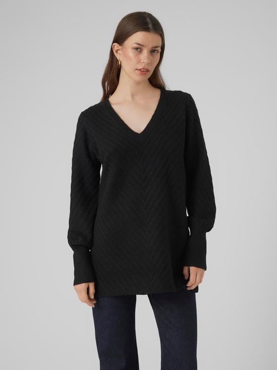 Image du produit Vero Moda VMANJASTINNA LONG V-NEK PULLOVER GA EXC Pull en maille (XS)