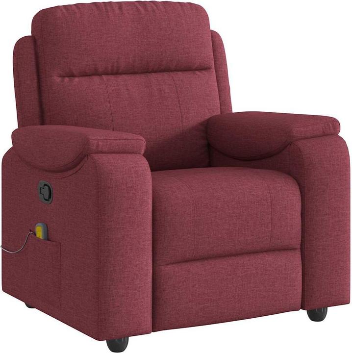 VidaXL Massagesessel Weinrot Stoff Massage TV-Sessel