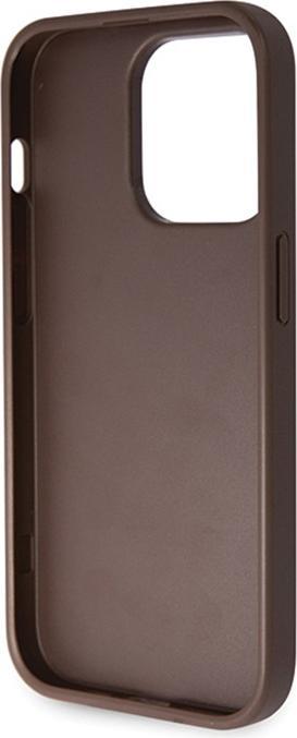 Produktbild Guess PU Leather Metal Logo Strass Crossbody Case für Apple iPhone 15 Pro - brown (Apple iPhone 15 Pro)