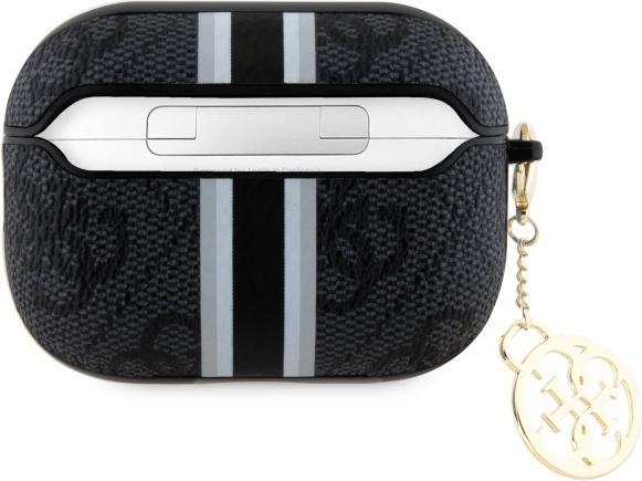 Actual product image Guess GUAP2P4RPSK AirPods Pro 2 (2022/2023) cover czarny/black 4G Printed Stripes Charm (Headphone bag)