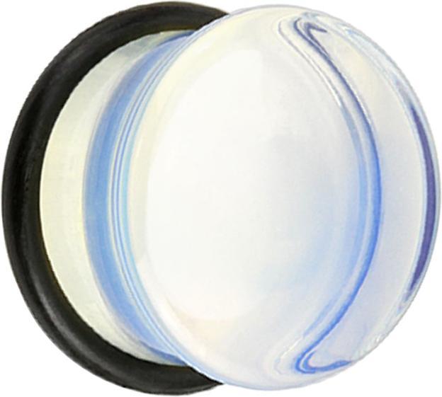 Actual product image Star Piercing Opalite stone flared plug with O-ring (without brass, Mineral)