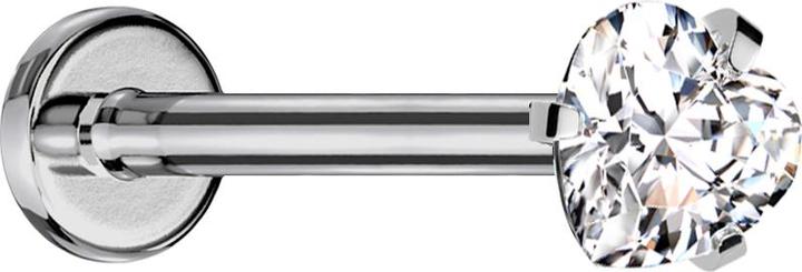 Produktbild Star Piercing Micro Labret Innengewinde silber Kristallherz silber gefasst (Titan G23, ohne Messing)