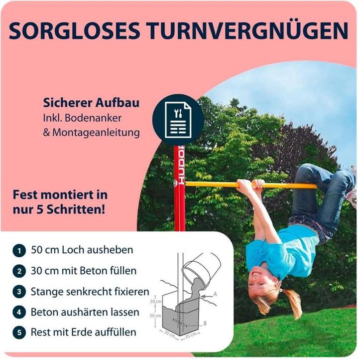 Actual product image Hudora Double Gymnastics Bar Fabian