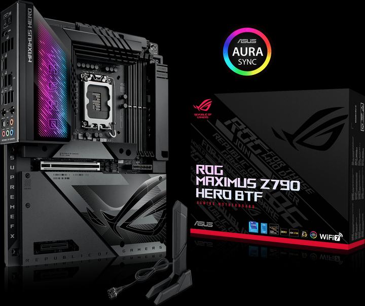Actual product image ASUS MB ROG MAXIMUS Z790 HERO BTF (Intel,1700,DDR5,ATX) (LGA 1700, Intel Z790, ATX)