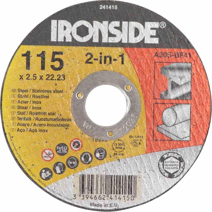 Ironside Cutting disc for metal 115 x 2.5 mm bore 22mm