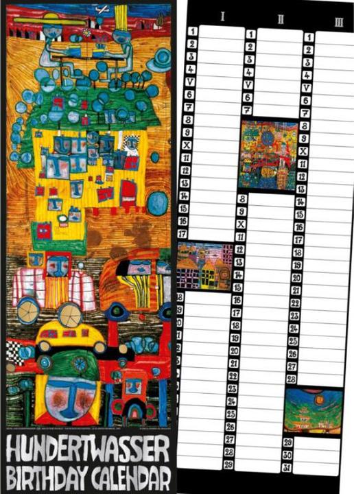 Produktbild Hundertwasser Geburtstagskalender (Hoch, Kein Einband, Deutsch, Italienisch, Englisch, Französisch, Spanisch)