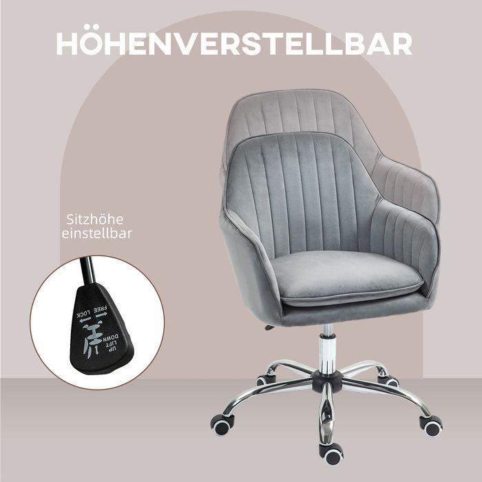 Produktbild Swisshandel24 Schreibtischstuhl Höhenverstellbarer Bürostuhl Drehbar Homeoffice Stuhl Grau