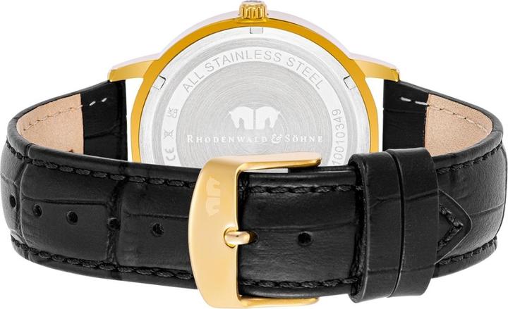 Produktbild Herren Quarzuhr Moonlight Echtleder schwarz - 26509 (Analoguhr, 40 mm)