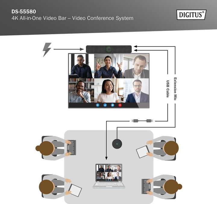 Image du produit Digitus Barre vidéo 4K All-in-One – Système de vidéoconférence