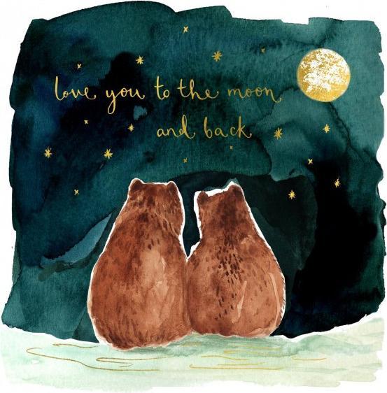 Actual product image Louise Mulgrew Card bear couple 15x15cm