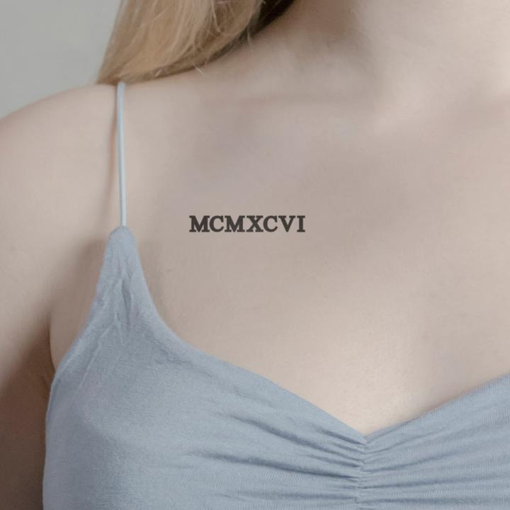 Produktbild minink Temporäres Tattoo – Römische Zahl MCMXCVI (1996)