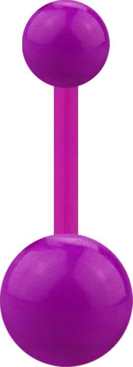 Star Piercing Banane violett mit zwei Kugeln (Acryl, ohne Messing)