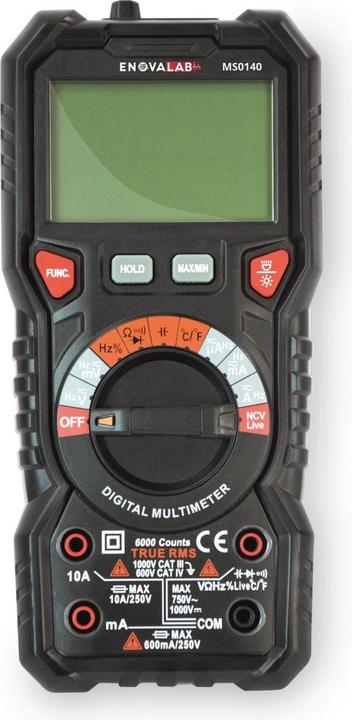 Produktbild Enovalab MS0140 - TrueRMS Digital-Multimeter, 6.000 Counts, 600 V, 10 A, NCV