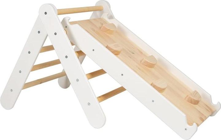 Produktbild Activity Board Rutschen-Kletterwand 2in1, Kinderspielzeug aus Holz, Leiter Pikler - Weiss