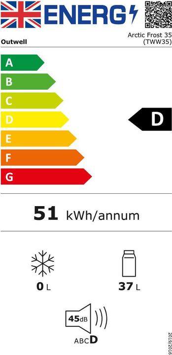 Energie-Label Outwell Kompressor-Kühlbox Arctic Frost 35, 38.8 l (38.80 l)