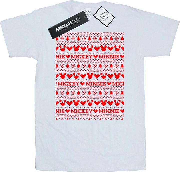 Disney Mickey And Minnie Christmas Fair Isle TShirt (L)