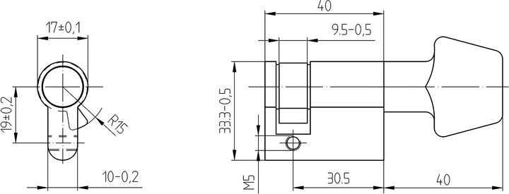 Productafbeelding Dormakaba PZ draaiknopcilinder (Draaiknop cilinder)