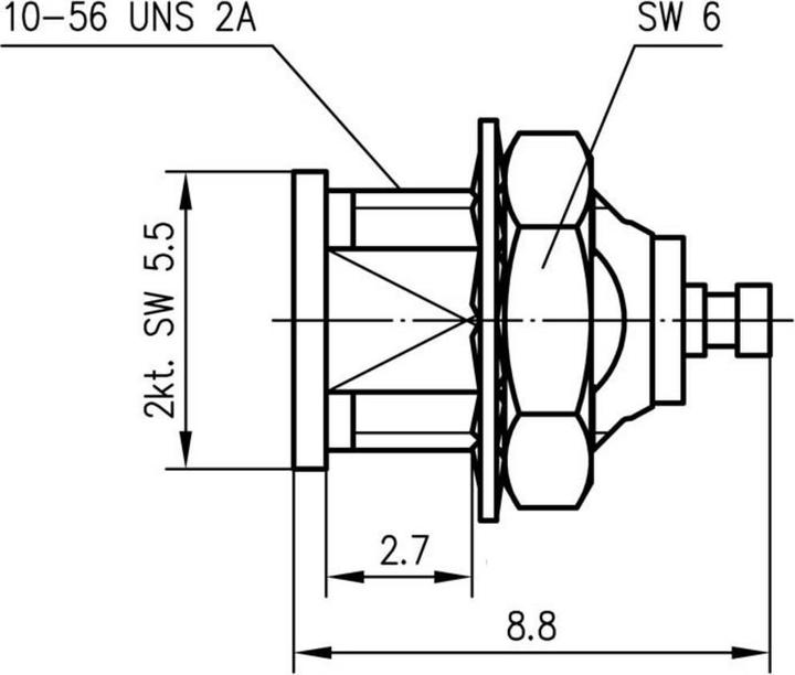 Image du produit Telegärtner Connecteur MCX femelle, montage vertical 50 Ohms J01271A0101 1 pc.