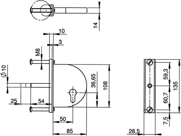 Actual product image Amf Lattice gate deadbolt locks 104K (1 pcs.)