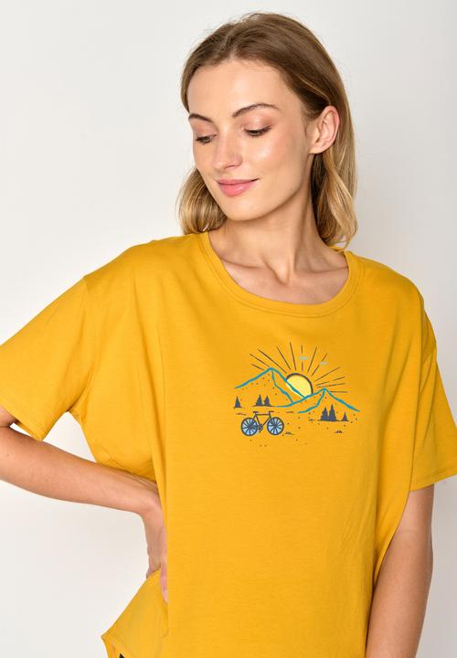 Actual product image Greenbomb Women's Nature Sunset Ride Feel T-Shirt (L)