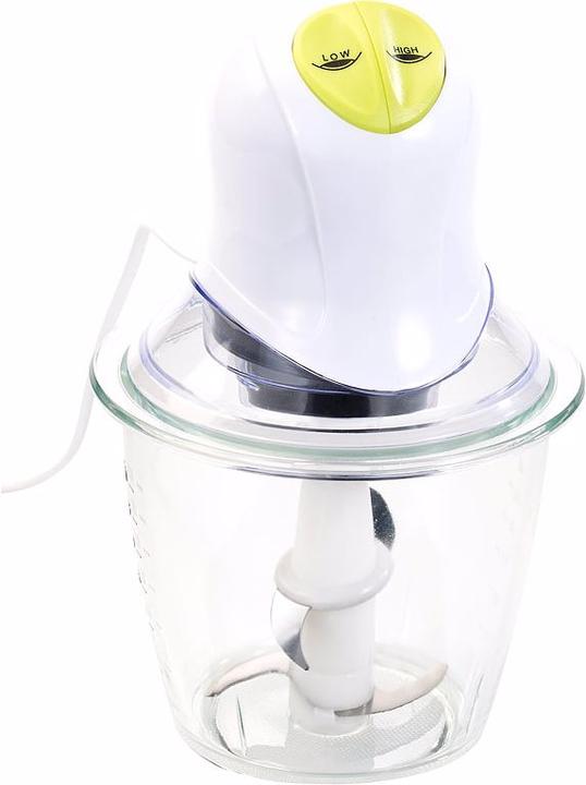Produktbild Rosenstein & Söhne Elektrischer Mini-Zerkleinerer mit 4 Klingen & Glasbehälter (300 W)