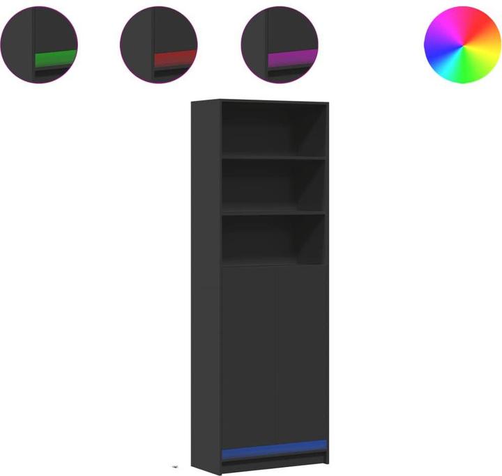 Image du produit VidaXL Highboard avec éclairage LED (69 x 32.5 x 200 cm)
