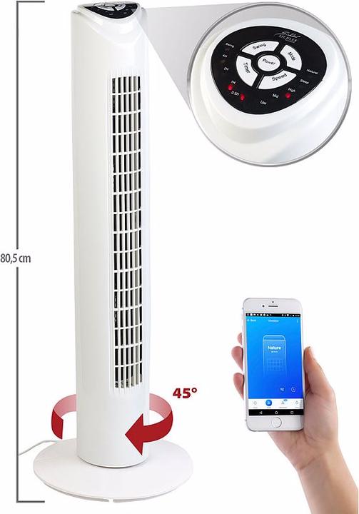 Immagine prodotto Sichler Ventilatore a torre con WLAN e app (54 dB)