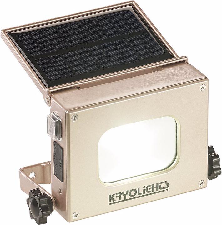 Produktbild KryoLights 2in1-LED-Fluter mit Powerbank und Solar-Panel (4000 mAh, 10 W, 14.80 Wh)