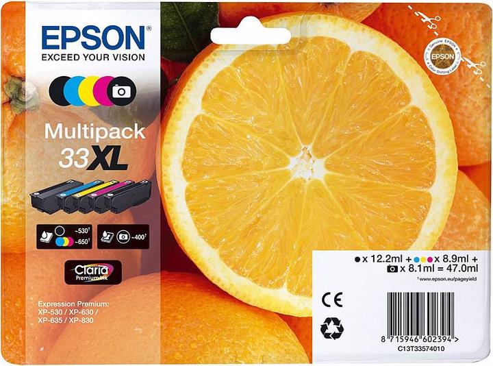 Image du produit Epson Cartouches d'encre originales Multipack 33XL T3357 (M, C, PBK, Y, CF)