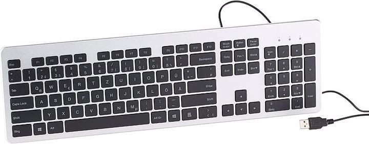 Image du produit GeneralKeys Clavier complet USB, super mince avec touches ciseaux (DE, Filaire)