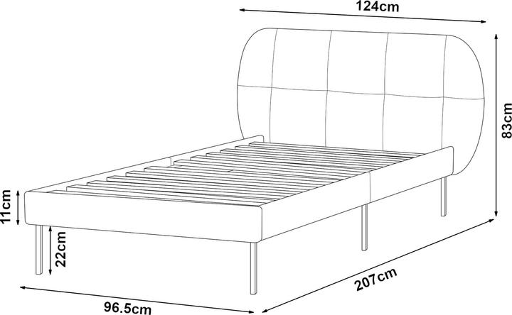 Image du produit En.Casa Lit rembourré Porvoo avec matelas velours 90x200 cm Beige (90 x 200 cm)