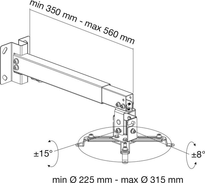 Actual product image Techly Wall and ceiling mount for projector or beamer (Wall, Ceiling)