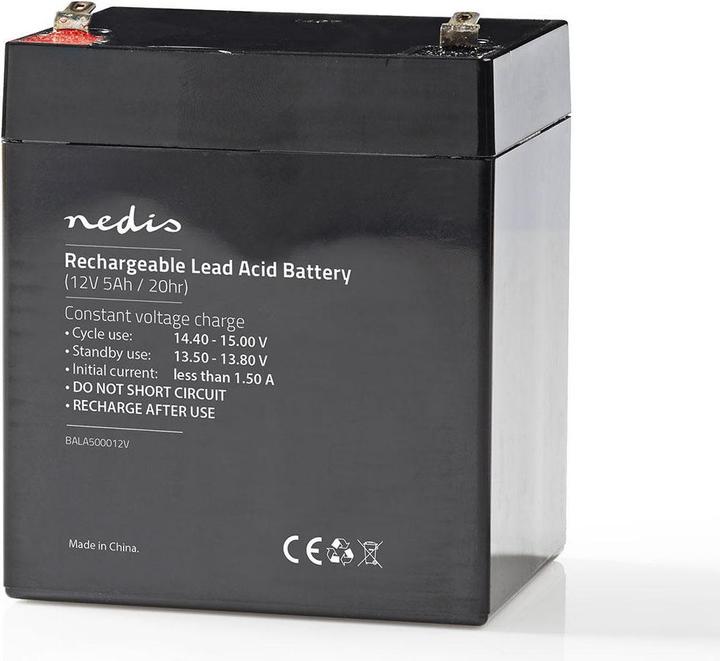 Produktbild Nedis Wiederaufladbare Blei-Säure-Batterie | Bleisäure | Wiederaufladbar | 12 V | 5000 mAh (1 Stk., 5000 mAh, Akku)