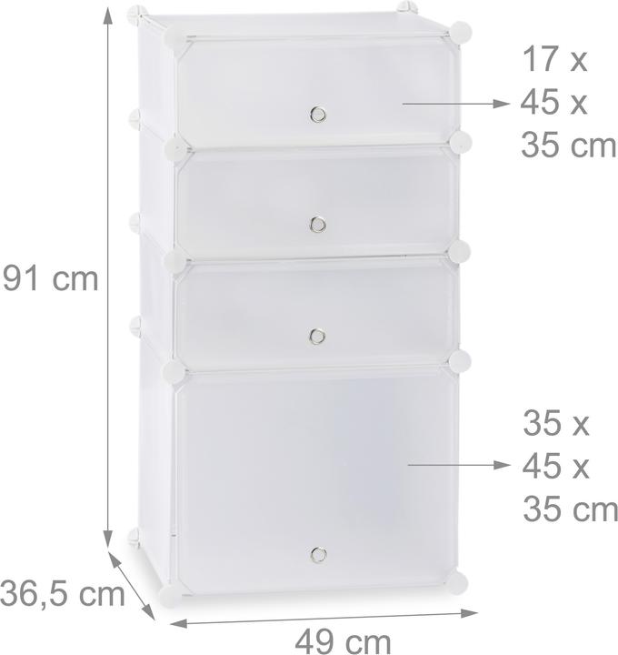 Immagine prodotto Relaxdays Scarpiera con 4 scomparti (49 x 36,5 x 91 cm)