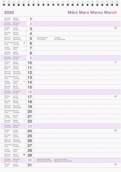 Image du produit Biella Calendrier mural (21 x 29,7 cm, Non contraignant)