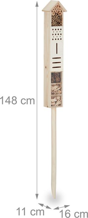 Immagine prodotto Relaxdays Casetta per insetti con paletto (Api, Coccinelle, Merletti)