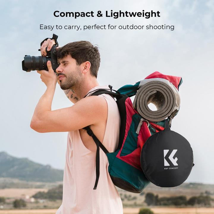 Image du produit K&F Concept Réflecteur circulaire 5 en 1 pour la photographie 80cm Gold Sliver Black White Translucent Panel