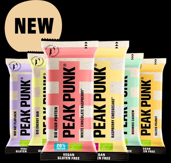 Actual product image Peak Punk Bar Mix Package (Raspberry, Cheesecake, Brownie, Cashew, Salted Peanut, White Chocolate Raspberry, Blueberry Muffin, Almond, Lemon, 20 pcs., 1072 g)