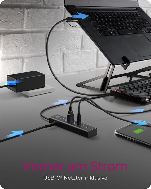 Actual product image Icy Box IB-HUB1737-C3 (USB-C, 7 Ports)