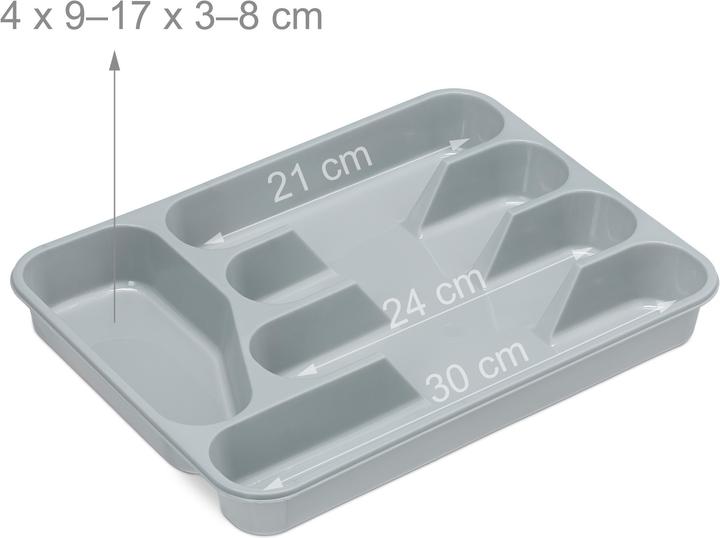 Actual product image Relaxdays Cutlery Tray 5 Compartments, Pack of 2